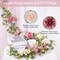 Artificial Pink Flower Garland Decor, 6.07Ft Dahlia Garland Eucalyptus Greenery (Pink)